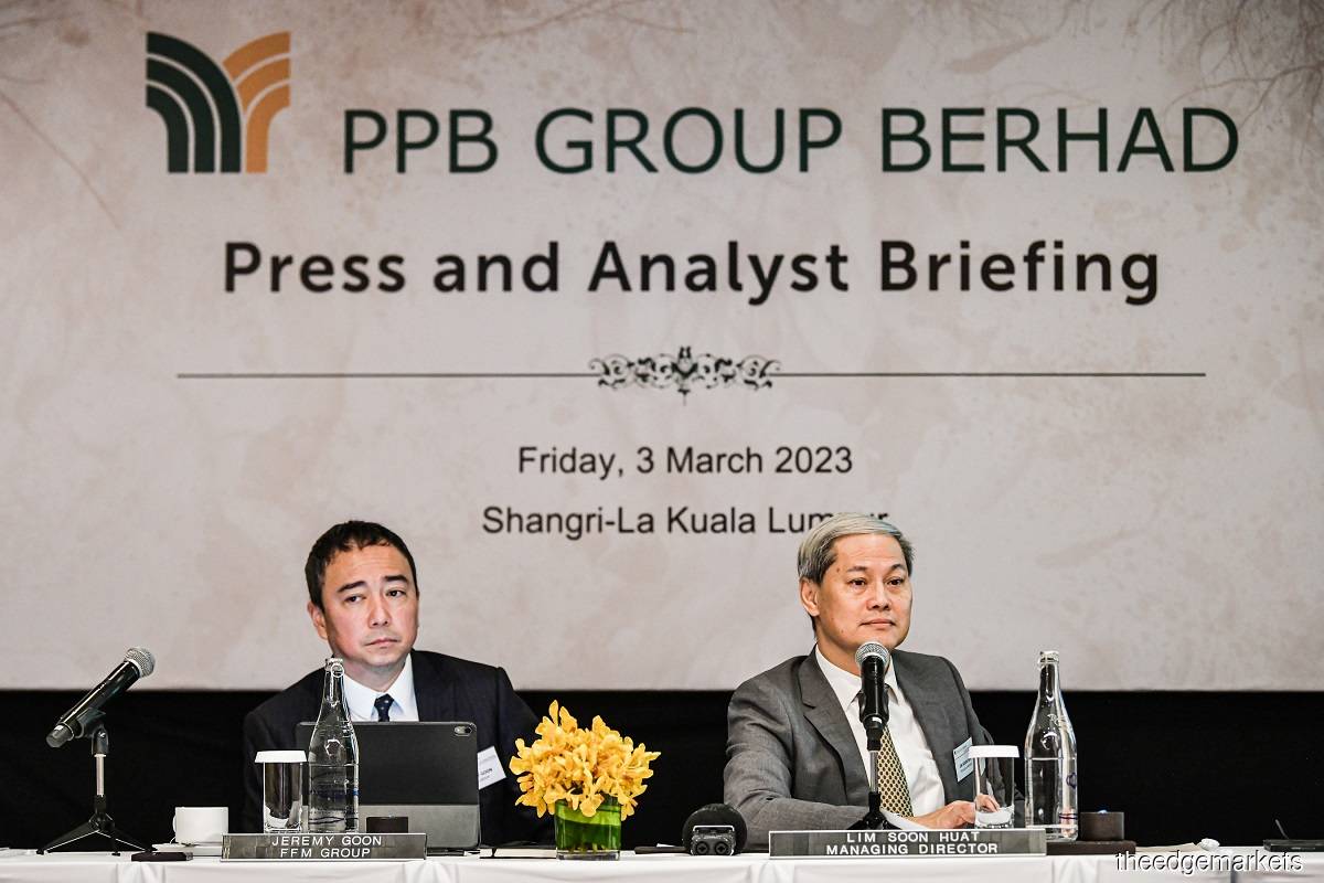 PPB集团董事经理林顺发（右）和FFM Bhd总执行长阮坚维今日出席分析员与媒体汇报会。（摄影：Zahid Izzani Mohd Said/The Edge）